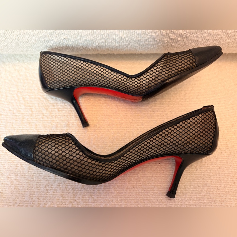 Christian Louboutin Black Mesh Heels - Picture 11 of 13